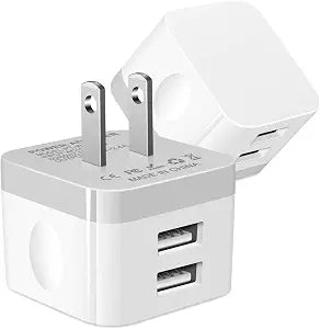 Dual USB Wall Charger, 2.4A Double USB Wall Plug iPhone Fast Charger Block