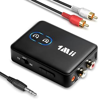 1Mii RCA Bluetooth 5.3 Adapter for TV, 3.5mm AUX Bluetooth Transmitter Receiver for 2 AirPods or Headphones, Home Stereo, Speakers, Projector, Treadmills, PC, with Volume Control, aptX Low Latency - Image 1