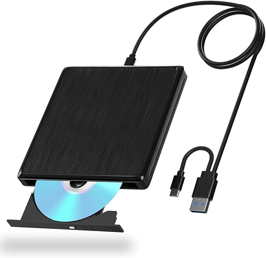 CD Drive for Laptop, DVD Drive USB External with Extended Data Cable - Image 6