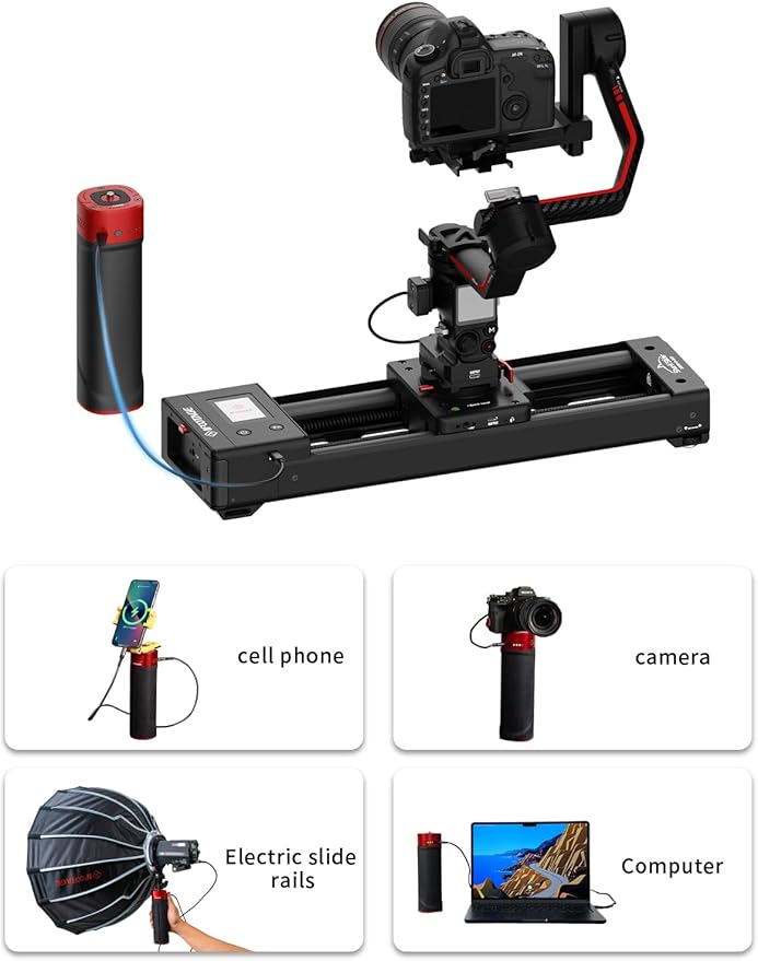 IFOOTAGE PD140H 140W Battery Grip – USB-C Portable Charger for Shark Nano Camera Slider,Cameras, Laptops,iPads,and Photography Gear