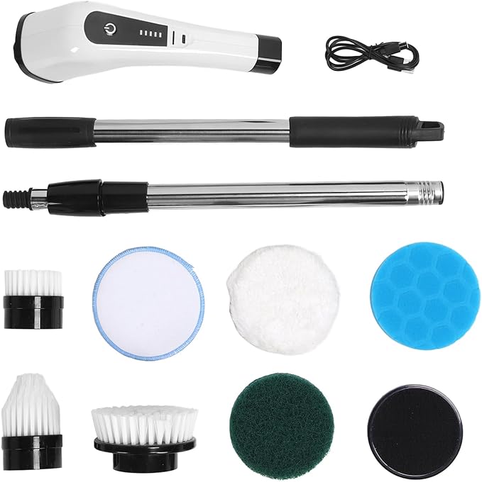 Electric Spin Scrubber, Cordless Handheld Adjustable Cordless Shower Cleaning Brush, 25W Smart Power Shower Cleaning Brush, Low Noise Power Shower Scrubber for Bathroom