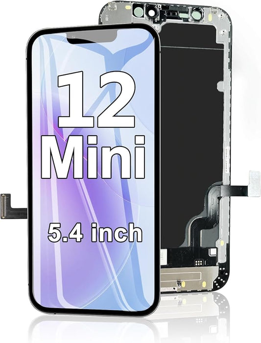 EFAITHFIX for iPhone 12 Mini Screen Replacement 5.4 Inch LCD 3D Touch Screen Display Full HD Digitizer Frame Assembly Compatible with Model A2176, A2398, A2399, A2400 with Waterproof Adhesive,No Tools