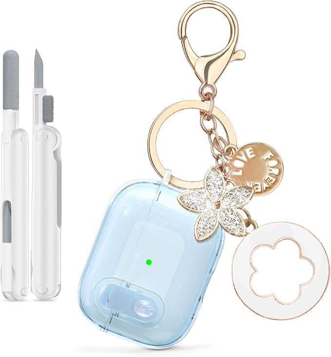 Clear Case for Airpods Pro 3 Case 2025 Women, VISOOM Clear New Apple AirPods iPods Pro3 Cases Proctetor Cover Cute Transparent Air pods Ipod Pro 3rd Gen Cases With Lock/Keychain/Cleaning Kit for women