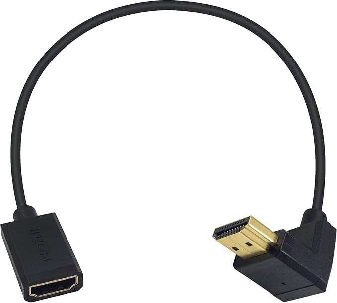 Duttek HDMI Extender Cable, 4K HDMI Cable, Extremely Thin Down Angled HDMI Male to Female Cable Compatible for Nintendo Switch, Xbox One S 360, PS5, PS4, Roku TV Stick, etc 30cm/12 Inch