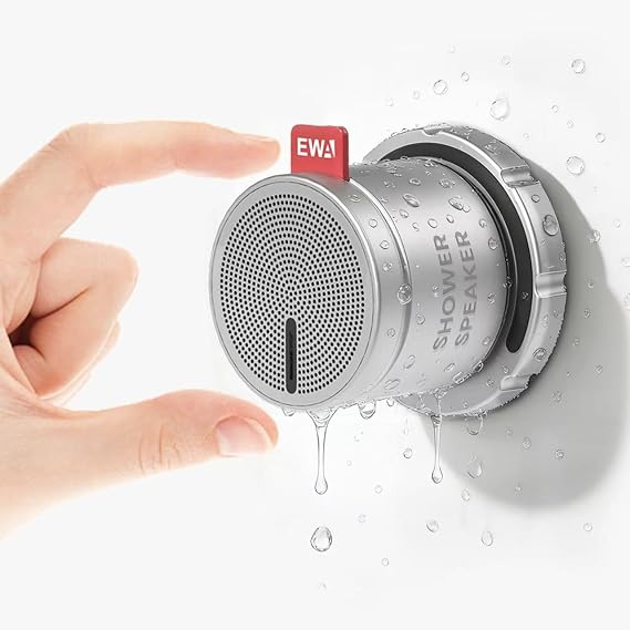 Shower Speaker, Metal Magnetic Mini Waterproof Bluetooth Speaker - Silver