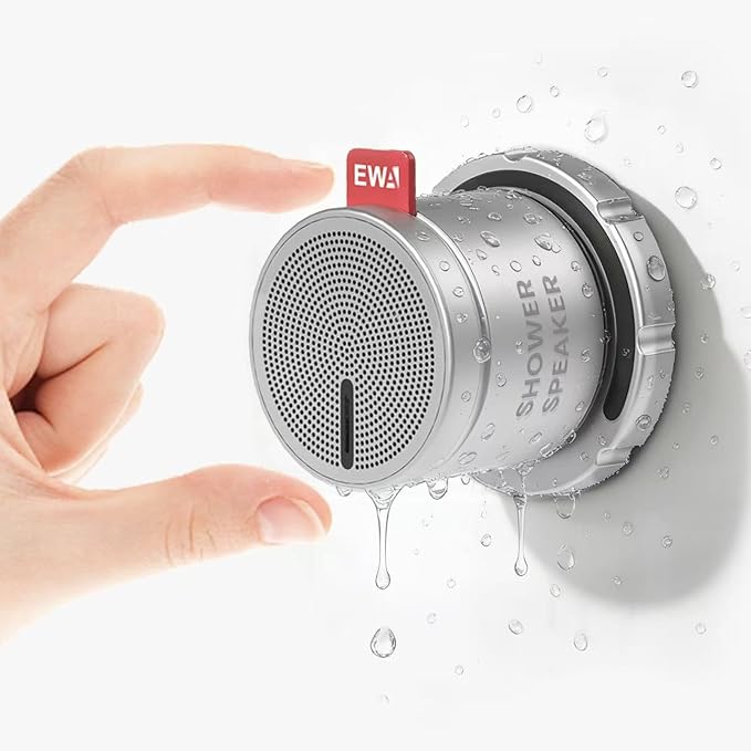Shower Speaker, Metal Magnetic Mini Waterproof Bluetooth Speaker - Silver