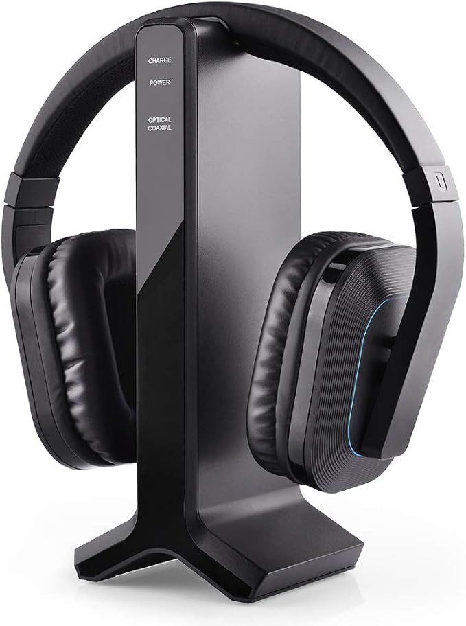 Avantree HT280 Wireless Headphones for TV Watching with 2.4G RF Transmitter Charging Dock, Digital Optical System, High Volume Headset Ideal for Seniors, 100ft Range, No Audio Delay, Plug and Play