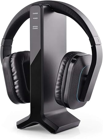 Avantree HT280 Wireless Headphones for TV Watching with 2.4G RF Transmitter Charging Dock, Digital Optical System, High Volume Headset Ideal for Seniors, 100ft Range, No Audio Delay, Plug and Play
