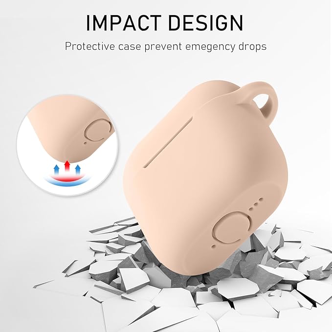 Maxjoy for Apple Airpods 4th Generation Case Cover(2024), Silicone Case with Cleaner Kit & Keychain Compatible Compatible with Airpods 4 case for Women,Men(Beige)