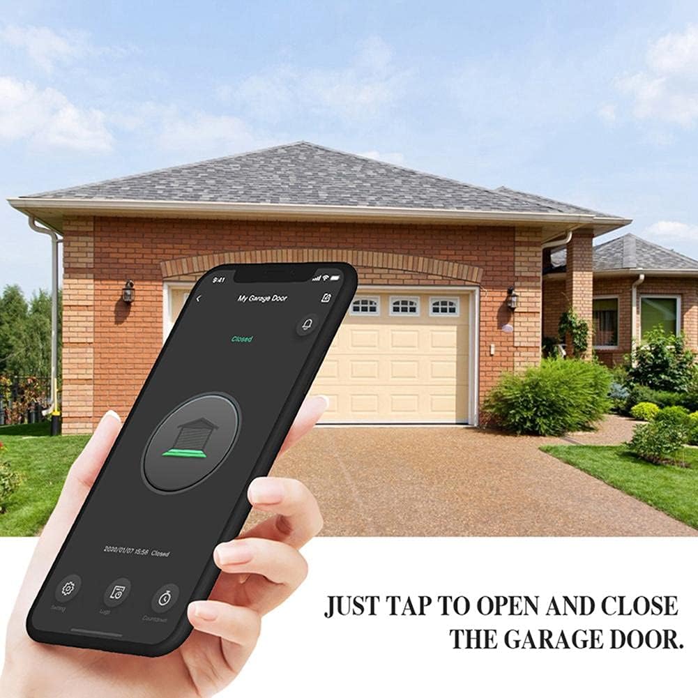 Smart Wi-Fi Garage Door Opener — App Control, Works with Alexa, Google & Siri