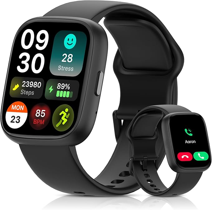 2026 Upgraded Smart Watch with Voice Assistant【1.83" HD Touchscreen】【BT5.3 Call, 100+ Sports Modes & IP68 Waterproof】 Fitness Tracker 24/7 Heart & Sleep Monitor for Android iOS Men Women