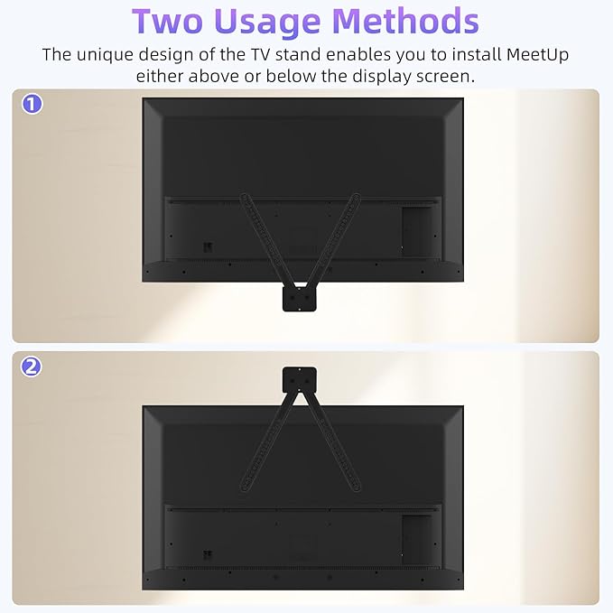 TV Mount for MeetUp HD Video and Audio Conferencing Systems Compatible with Logitech Features Alternating 6mm and 8mm Holes Maximum Size: 55 inches (Diagonal Measurement)