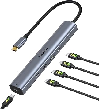 USB C Hub 10Gbps,MOKiN USB C Splitter with 4K@60Hz Video Output for MacBook