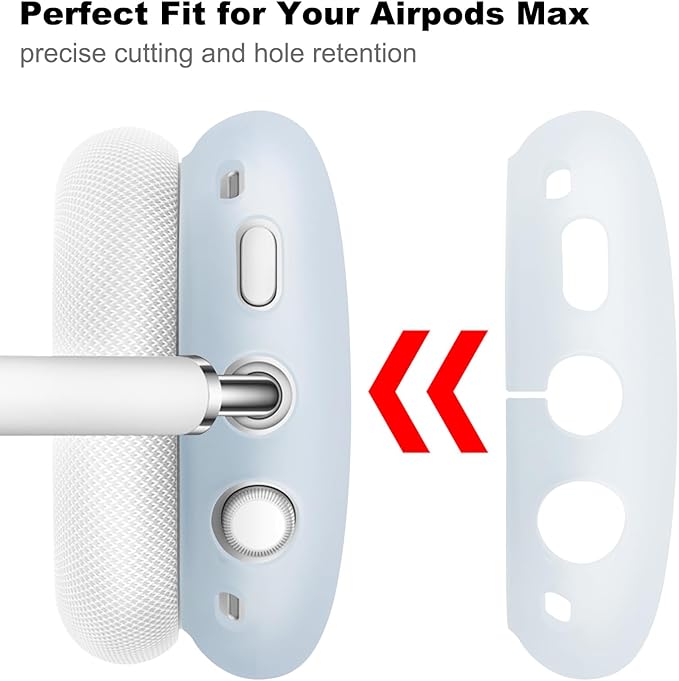 Case for Airpods Max Headphones, Ear Pad Case Cover/Ear Cups Co ver/Headband for AirPods Max (USB-C/Lightning)(2024/2020), Silicone for Apple Airpod Max, Accessories Cases(Jelly Blue)