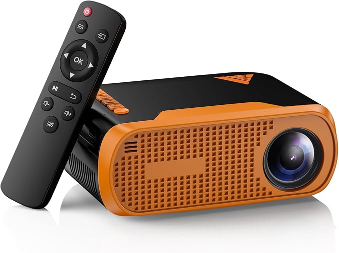 Mini Video Projector with WiFi Bluetooth, Native 1080P Portable Movie Projector, Compatible with SmartPhone, TV Stick, PS5, Laptop HDMI USB for Home Theater Indoor Outdoor Movies