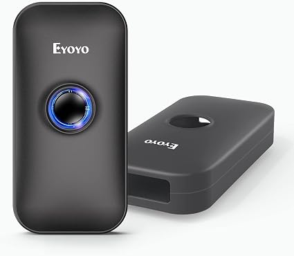 Eyoyo Portable Mini 1D Bluetooth Barcode Scanner with Case, Black