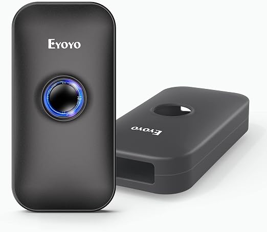 Eyoyo Portable Mini 1D Bluetooth Barcode Scanner with Case, Black