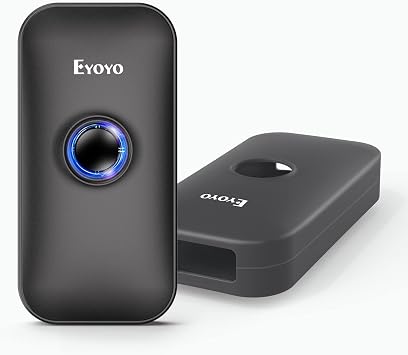Eyoyo Portable Mini 1D Bluetooth Barcode Scanner with Case, Black
