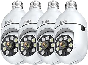 EVERSECU 4pack 2K 3MP Wireless Light Bulb Security Camera, 2.4g & 5g WiFi, Auto Tracking, 2 Way Audio, Smart Night Vision, Support ONVIF & RTSP, Work with Alexa, SD Card & Cloud Storage, Free App