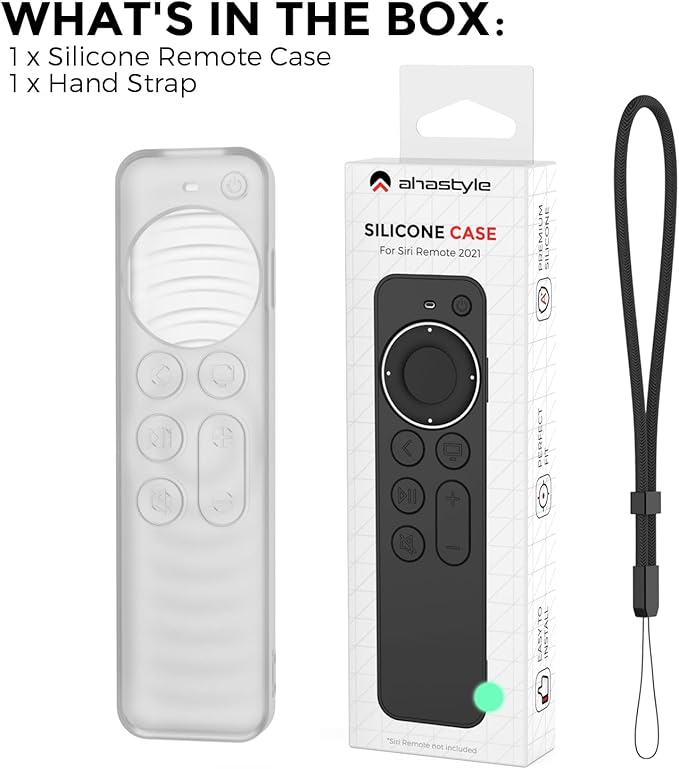 AhaStyle Protective Case for 2021 Apple TV Siri Remote 4k, Anti-Slip Silicone Cover Skin Compatible with Apple TV Remote/Siri Remote [2nd Generation](Glow Blue)