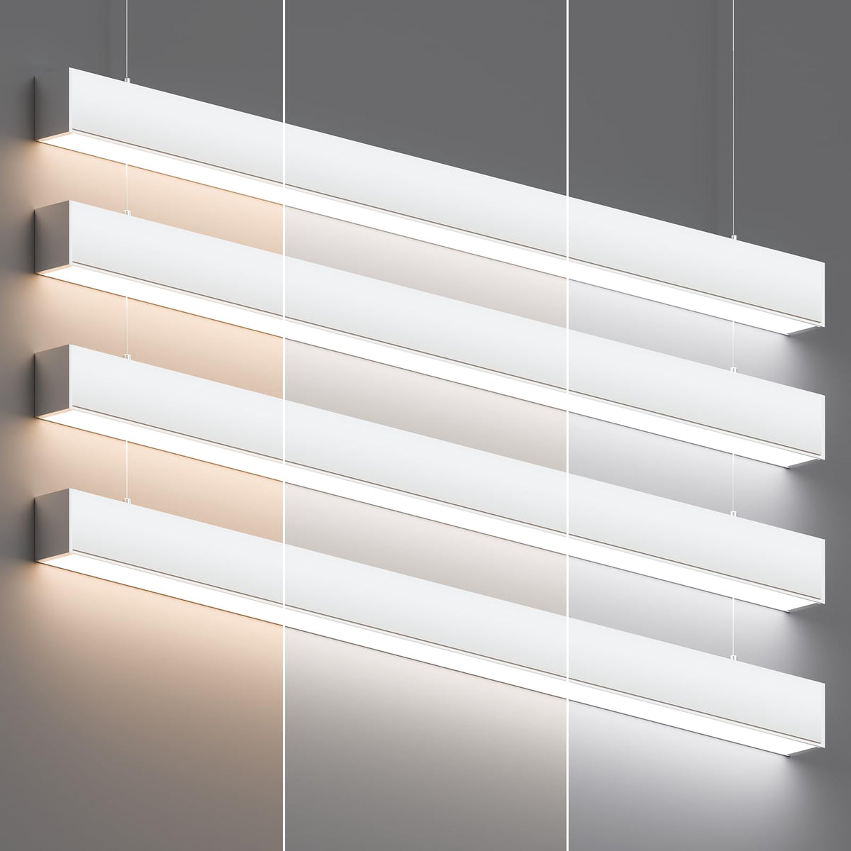 JTT 4FT LED 4Pack White Linear Light,50W/40W/30W Linkable Office Light