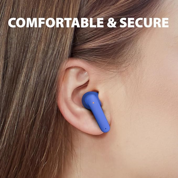 Avantalk Clan K2 - Wireless Earbuds for Kids with Safe Volume Limiting and Customizable Fit, Cute Bluetooth Earbuds for Boys & Girls 8-10, Low Latency & 3 EQ Modes - Blue