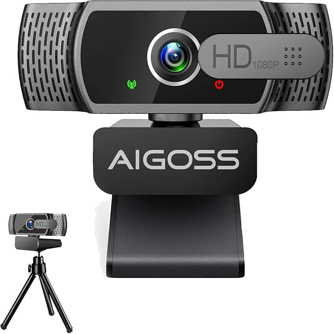 Wodgreat 1080P Webcam Computer Camera with Microphone & 95° Wide View - Auto Light Correction USB Webcam for PC, Mac, Laptop, Desktop - Built-in Privacy Cover Plug & Play for Zoom/Skype/Streaming