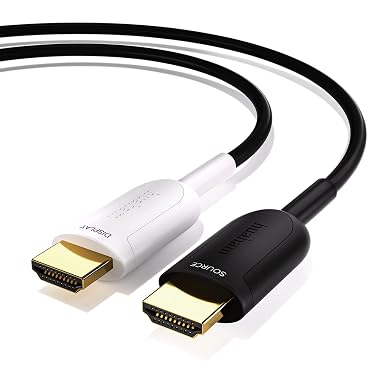 10K 8K HDMI 2.1 Cable Fiber Optic 6.6ft, 48Gbps Ultra High Speed HDMI Cable 8K@60Hz 4K@120Hz, Support eARC RTX 3090 HDCP 2.2&2.3 Dolby Compatible with PS5, Xbox Series X, Roku/Fire/LG/Blu-ray