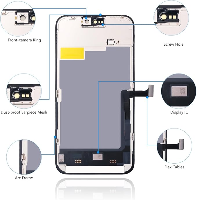 for iPhone 15 Pro Max Screen Replacement Black 6.7 Inch, LCD Touch Digitizer Complete Display for A2849, A3105, A3106, A3108,with Waterproof Seal+Tempered Glass+Repair Tools