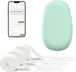 SUPVAN E10 Bluetooth Label Maker Machine with 3 Tapes, Green Bundle