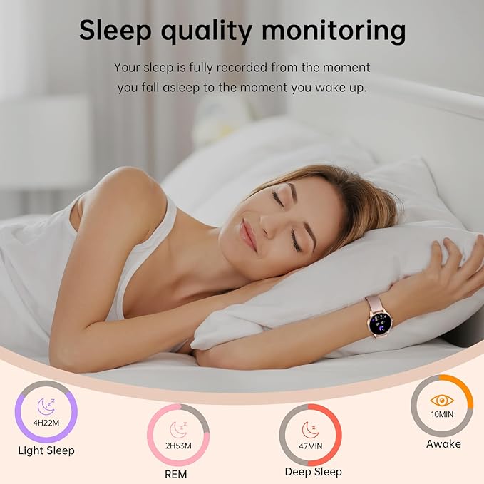Smart Watch for Women, 1.27" HD Screen Fitness Tracker, Make/Answer Calls, 2026 Portable Smartwatches, 130+ Sport Modes with Heart Rate/Sleep Monitor, IP68 Waterproof, Fitness Watch for iOS Android