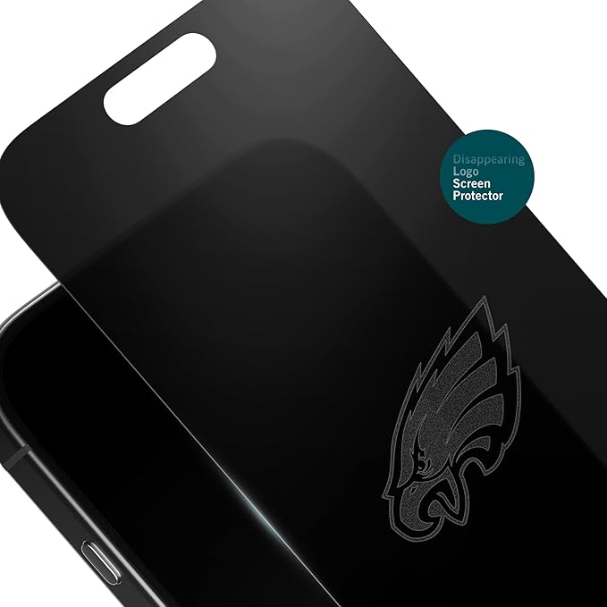 NFL Philadelphia Eagles Privacy Screen for iPhone 14 Pro Max - with Disappearing Logo - Scratch-Resistant and Easy-to-Install Screen Protectors (Includes Installation Tray)