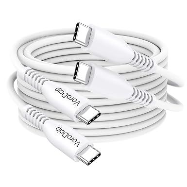 15 Ft USB C Cable Pack of 2, Long USBC to Type C 60W Fast Charging Cables