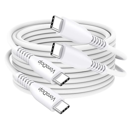 15 Ft USB C Cable Pack of 2, Long USBC to Type C 60W Fast Charging Cables