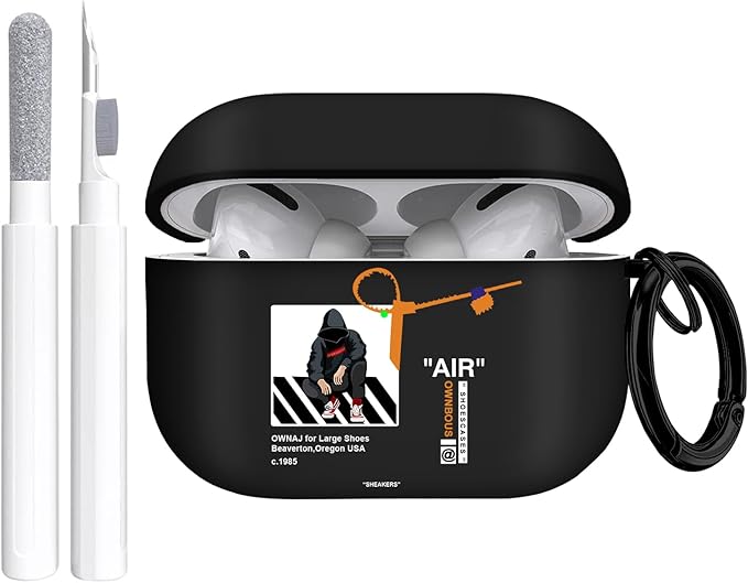 for Airpods Pro Case, Cute Cool Sports Red Shoe Pattern TPU Soft Cases for Airpods Pro Case 1st Gen, Shockproof for Airpods Pro 2019 Case Men Women with Cleaner Kit & Keychain
