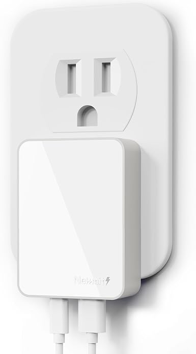 Nekmit USB C Charger, 65W Slim Fast Wall Charger Foldable for Travel, Thin Flat Dual Port with PD 3.0 & GaN Tech for Laptops, MacBook, iPad Pro, iPhone 17/17 Pro / 17 Pro Max, Pixel, Galaxy
