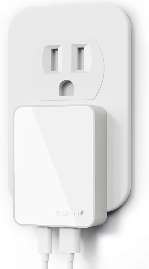 Nekmit USB C Charger, 65W Slim Fast Wall Charger Foldable for Travel, Thin Flat Dual Port with PD 3.0 & GaN Tech for Laptops, MacBook, iPad Pro, iPhone 17/17 Pro / 17 Pro Max, Pixel, Galaxy