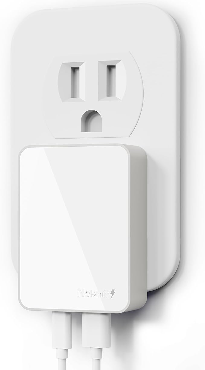 Nekmit USB C Charger, 65W Slim Fast Wall Charger Foldable for Travel, Thin Flat Dual Port with PD 3.0 & GaN Tech for Laptops, MacBook, iPad Pro, iPhone 17/17 Pro / 17 Pro Max, Pixel, Galaxy