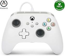 PowerA Wired Controller for Xbox Series X|S - White, gamepad, wired video game controller, gaming controller, works with Xbox One