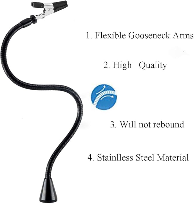 Magnetic Helping Hand, Soldering Helping Hands, PCB Circuit Board Holder with 3X LED Magnifying Lamp, Flexible Metal Arms Heavy Duty Base Electronic Repair Tool (Magnetic with Lamp)