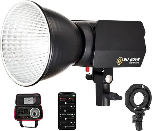 IFOOTAGE SL1 60DN LED Video Light,70W Bowens Mount Light,5600k Daylight,8 Light Effects,APP Control,for Video Recording,Wedding,Outdoor Shooting