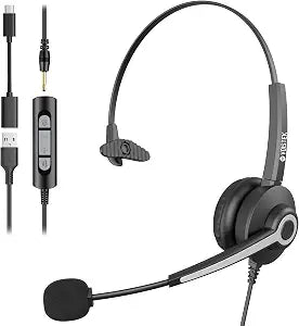 Voistek USB Headset with Microphon,Single-Ear Headset for PC Laptop