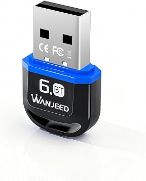 Bluetooth 6.0 USB Adapter for PC, Mini Bluetooth Dongle for Desktop Laptop, Plug & Play Wireless Receiver for Windows 11/10/8.1/7, Supports Keyboard Mouse Headphones Speakers