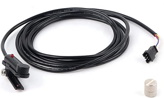 External Speed Sensor Hall Magnetic Anti Rust Corrosion Resistant Easy Install for Electric Bike Scooter Controller Black Plastic 186cm Cable