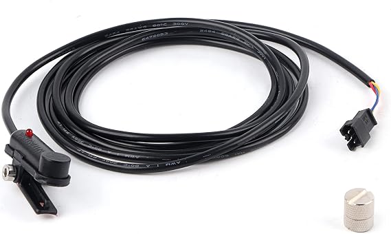 External Speed Sensor Hall Magnetic Anti Rust Corrosion Resistant Easy Install for Electric Bike Scooter Controller Black Plastic 186cm Cable