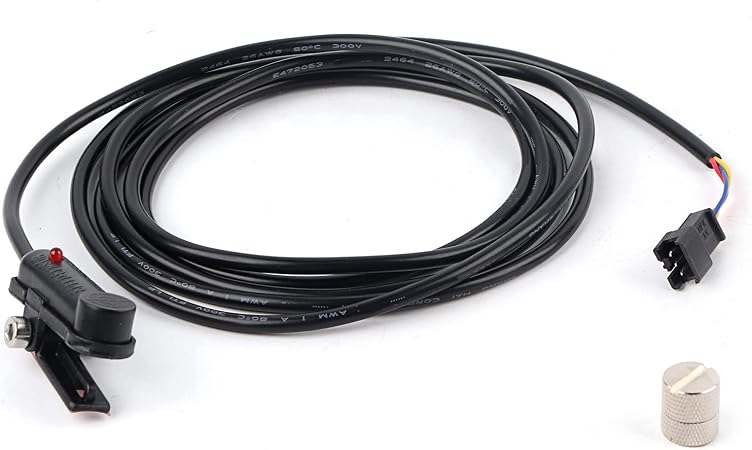 External Speed Sensor Hall Magnetic Anti Rust Corrosion Resistant Easy Install for Electric Bike Scooter Controller Black Plastic 186cm Cable