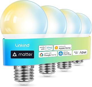 Linkind Matter Smart Light Bulbs, Work with Apple Home, Alexa, Google Home