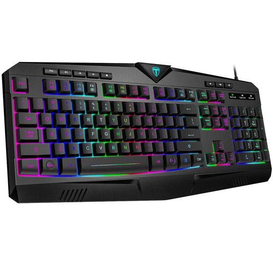 Gaming Keyboard - Full Size RGB Backlit Quiet Computer Keyboard - Waterproof