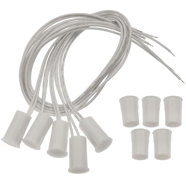 5 Sets Magnetic Door Switch RC-33 NC Recessed Wired Security Window Door Contact Sensor Alarm Magnetic White Normal Closure(NC)