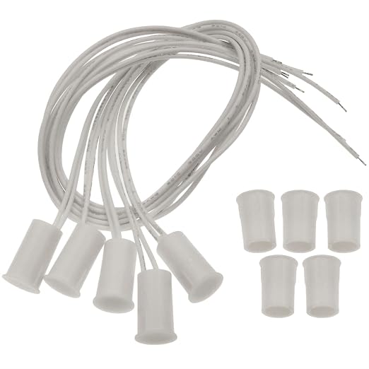 5 Sets Magnetic Door Switch RC-33 NC Recessed Wired Security Window Door Contact Sensor Alarm Magnetic White Normal Closure(NC)